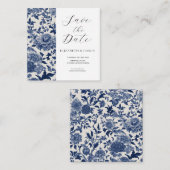 Porzellan Elegante: Hochzeit mit Blumen Begleitkarte (Vorne/Hinten)