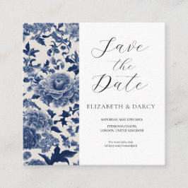 Porzellan Elegante: Hochzeit mit Blumen Begleitkarte