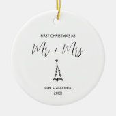 Porzellan Erste Weihnachten als Herr und Frau Keramik Ornament (Vorne)