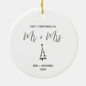 Porzellan Erste Weihnachten als Herr und Frau Keramik Ornament (Hinten)