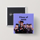 Porzellan Figurines Abschluss Klasse 20XX Button (Vorne & Hinten)