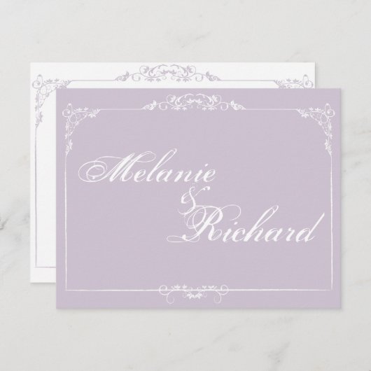 Porzellan Frame Lilac Einladung (Vorne/Hinten)