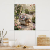 Porzellan-Igel-Garten-Glanz Poster (Küche)