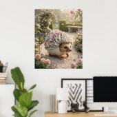 Porzellan-Igel-Garten-Glanz Poster (Heimbüro)