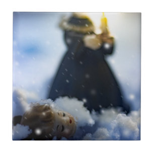 Porzellan im Schnee X Fliese