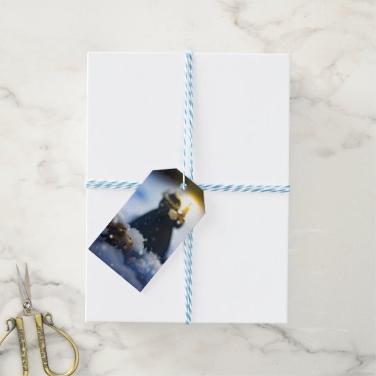 Porzellan im Schnee X Geschenkanhänger (Mit Garn)