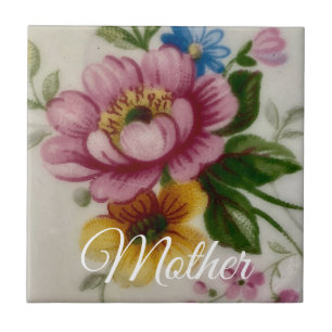 Porzellan-inspirierte Blumen Fliese