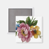 Porzellan-inspirierte Blumen  Magnet (Vorderseite/Rückseite)