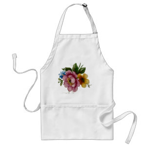 Porzellan inspirierte Blumen Schürze