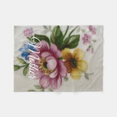 Porzellan-inspirierte Flora Fleecedecke (Vorderseite (Horizontal))