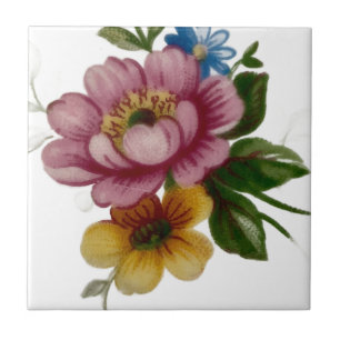 Porzellan-inspirierte Flora Fliese