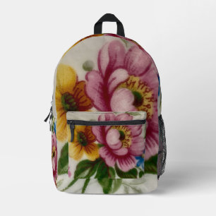 Porzellan inspiriertes Blumenmuster Bedruckter Rucksack