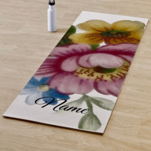Porzellan inspiriertes Floraldesign Yogamatte