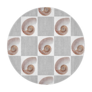 Porzellan-Meeresmuschel-Minimalist-Schachbrettmust Schneidebrett