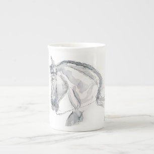 Porzellan-Tasse mit Pferdedarstellung Porzellantasse