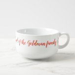 Porzellan Tasse Personalisieren "Latke Champion" Große Suppentasse<br><div class="desc">Personalisieren Sie Ihre "Latke Eating Champion" Tasse, indem Sie den Text ändern. Wählen Sie Ihren bevorzugten Schriftart Stil, Farbe, Größe und Wortlaut. Die Hintergrundfarbe kann durch Auswahl einer Farbe aus der Farbpalette hinzugefügt werden. Happy Chanukah/Hanukkah! Viel Spaß! Danke, dass ihr angehalten und vorbeigekommen seid! Viel geschätzt!!! Stil: Suppe Umarmung Verfeinern...</div>