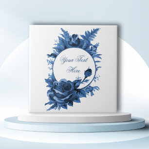 Porzellanblaue Blumeneinfassung Fliese
