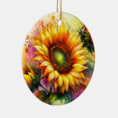 Porzellandekoration - Gelbe Sonnenblumen Keramik Ornament (Rechts)