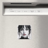 Porzellangesicht mit gefesseltem Herzen. Magnet (In Situ (Geschirrspüler))