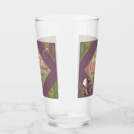 Porzellangrafiken zum 18. Hochzeitstag Glas (Links)