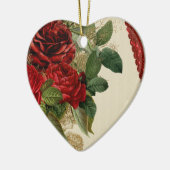 Porzellanherz der Rose Keramik Ornament (Links)