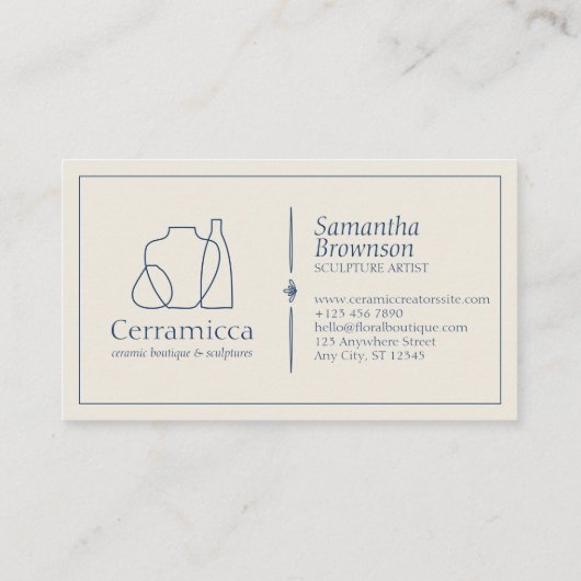 Porzellanskulptur Vase Keramik Visitenkarte (Rückseite)
