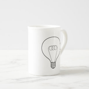 Porzellantasse mit Glühbirne