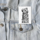 Posada Calavera mit Schnurrbart und Tequila Button (Insitu)