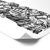 Posada Calavera mit Schnurrbart und Tequila Poster (Ecke)