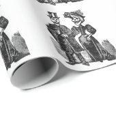 Posada-Skelett-Paare Geschenkpapier (Rolleneckpunkt)