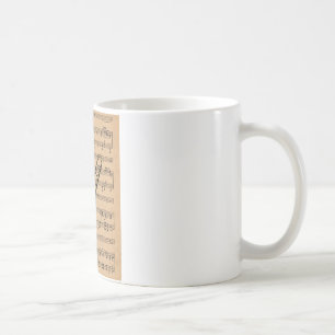 Posaune mit Notenblatt-Hintergrund Kaffeetasse