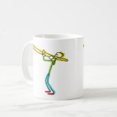 Posaunen-Strichmännchen Kaffeetasse (Vorderseite Links)