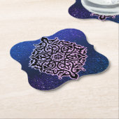 Posavasos de cartón azul con purpurina untersetzer (angewinkelt)