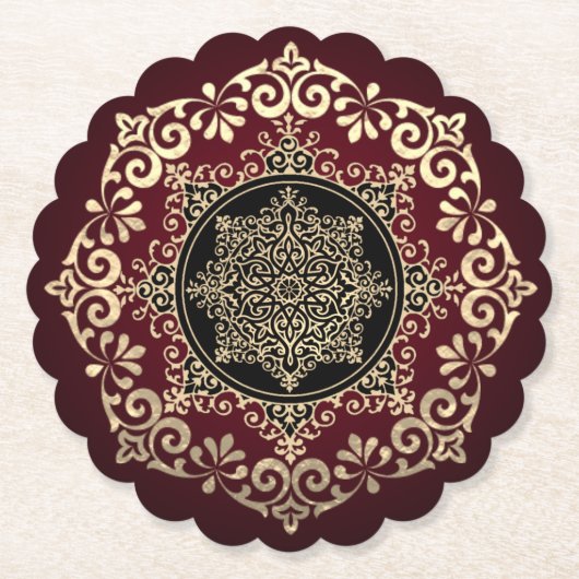 Posavasos de cartón rojo con decoración untersetzer (Vorderseite)