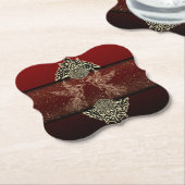 Posavasos de cartón rojo con decoración untersetzer (angewinkelt)