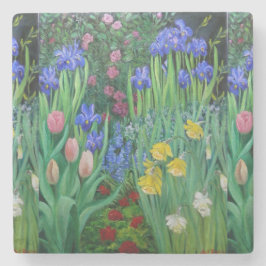 posavasos de cerámica con jardines y flores steinuntersetzer