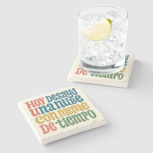 Posavasos de piedra Desayuno surrealista Steinuntersetzer (Seitenansicht)