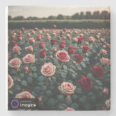 Posavasos flores rosas steinuntersetzer (Vorderseite)