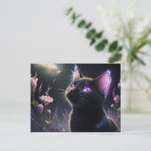 Poscards Chat Mauve 11 Postkarte (Stehend Vorderseite)