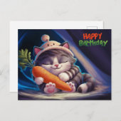 Poscards Happy Birthday Katze 07 Postkarte (Vorne/Hinten)