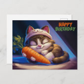 Poscards Happy Birthday Katze 09 Postkarte (Vorne/Hinten)