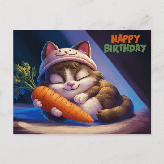 Poscards Happy Birthday Katze 09 Postkarte (Vorderseite)