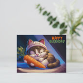 Poscards Happy Birthday Katze 09 Postkarte (Stehend Vorderseite)
