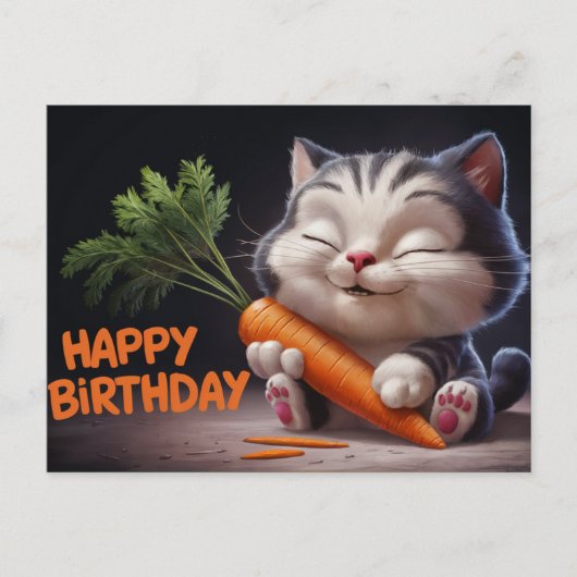 Poscards Happy Birthday Katze 11 Postkarte (Vorderseite)