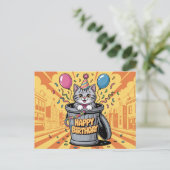 Poscards Happy Birthday Katze 11a Postkarte (Stehend Vorderseite)