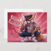 Poscards Happy Birthday Renard 02 Postkarte (Vorne/Hinten)