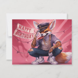 Poscards Happy Birthday Renard 02 Postkarte