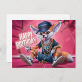 Poscards Happy Birthday Renard 03 Postkarte (Vorne/Hinten)