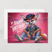 Poscards Happy Birthday Renard 04 Postkarte (Vorne/Hinten)