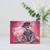 Poscards Happy Birthday Renard 04 Postkarte (Stehend Vorderseite)